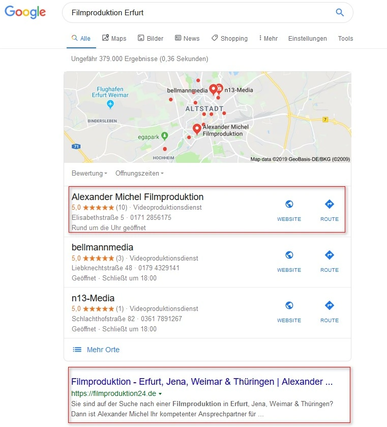Das GoogleMyBusiness Profil von Alexander Michel