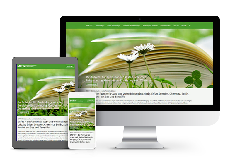 Webdesign von mifw.de auf Handy, Tablet & PC