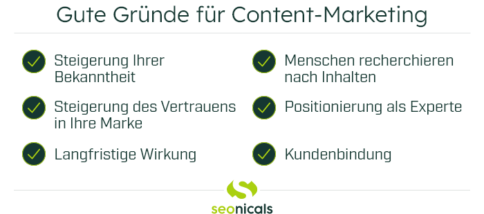 Gründe für Content-Marketing