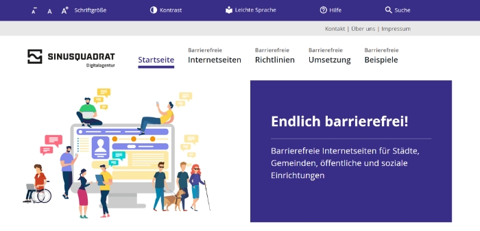 Barrierefreie Website Sinusquadrat 