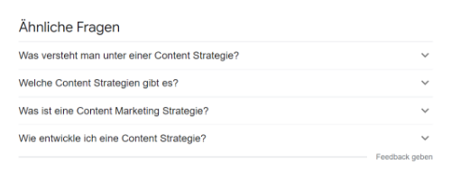 Google ähnliche Fragen