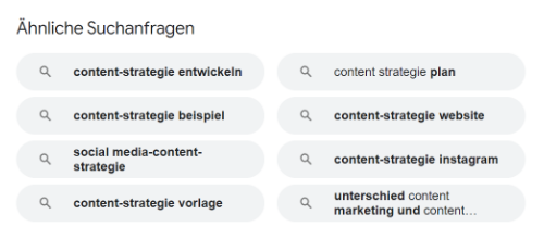 Google ähnliche Suchanfragen