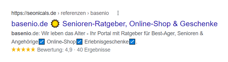 SERP Snippet von seonicals®