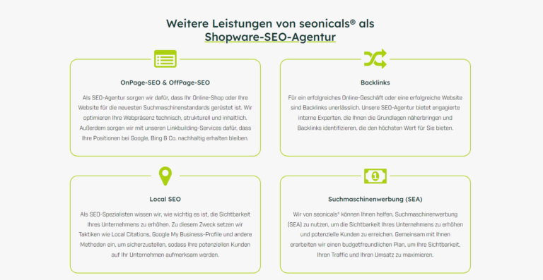 Leistungsbeschreibung von seonicals®