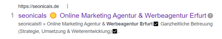SERP Snippet von seonicals®
