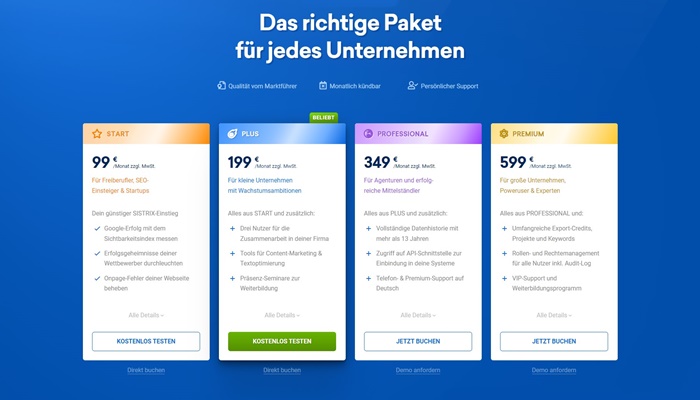 Bild: Preise Sistrix